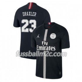 Fußballtrikots Paris Saint-Germain Draxler 23 Jodan Schwarz Ausweich Trikotsatz 2018-2019